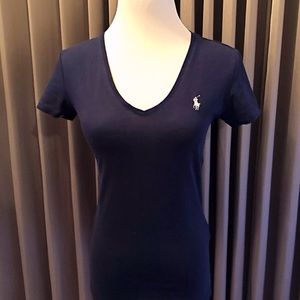 Navy Polo Ralph Lauren Sport V-Neck Cotton Tee